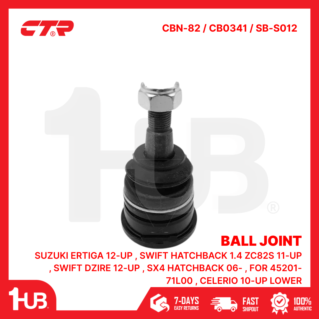 CTR BALL JOINT SUZUKI ERTIGA 12-UP , SWIFT HATCHBACK 1.4 ZC82S 11-UP , SWIFT DZIRE 12-UP , SX4 HATCHBACK 06- , FOR 45201-71L00 , CELERIO 10-UP LOWER CBN-82 / CB0341 / SB-S012 ( 1 PC )