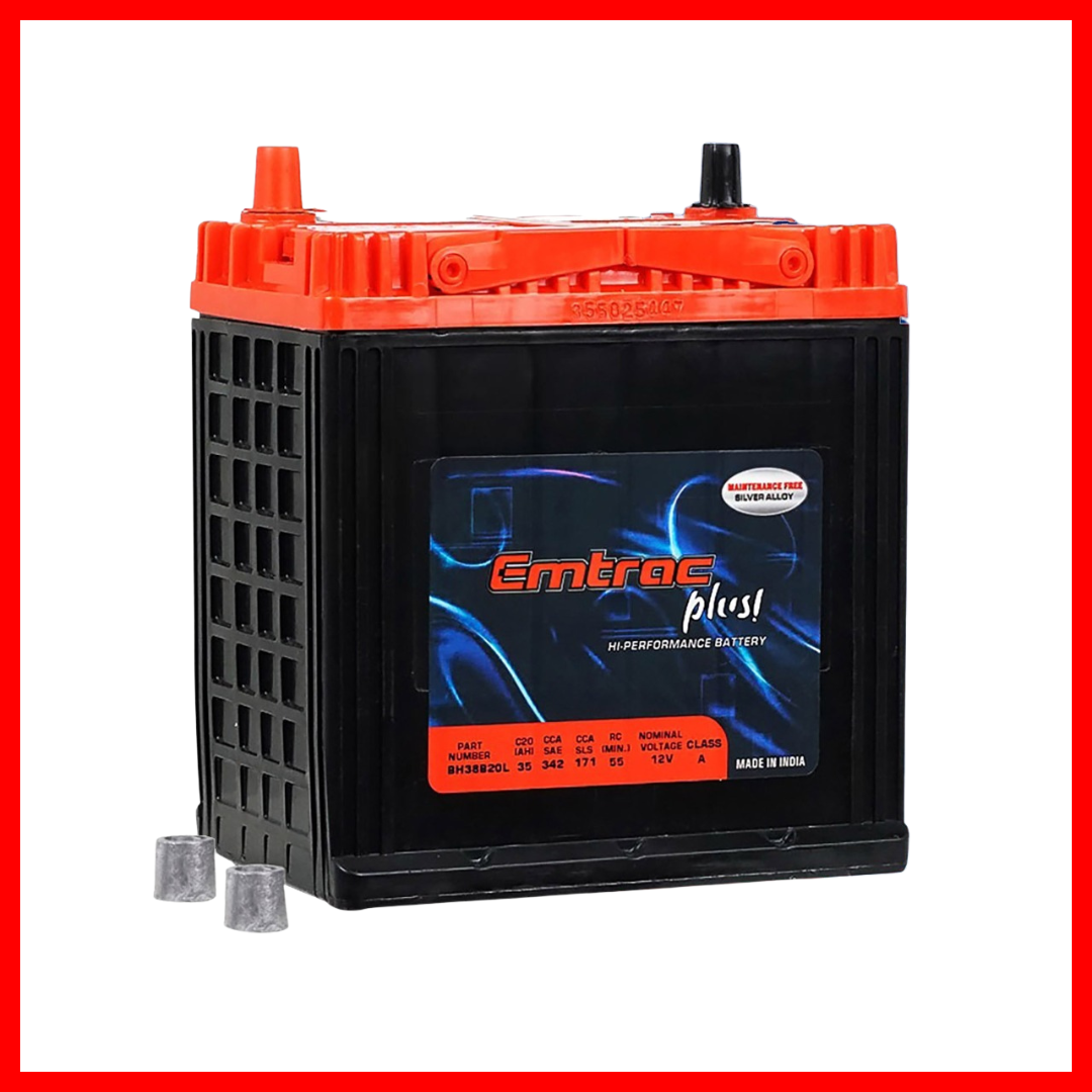 EMTRAC CAR BATTERY CHROME REGULAR BH38B20L (NS40)( 1 PC )