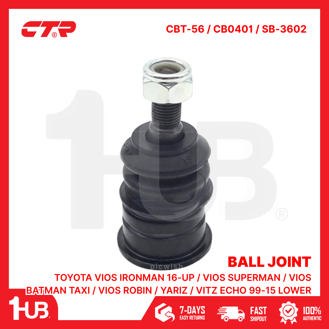 CTR BALL JOINT TOYOTA VIOS IRONMAN 16-UP / VIOS SUPERMAN / VIOS BATMAN TAXI / VIOS ROBIN / YARIZ / VITZ ECHO 99-15 LOWER 43308-59035 CBT-56 / CB0401 / SB-3602 ( 1 PC )