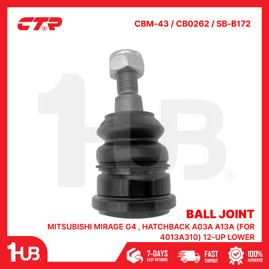 CTR BALL JOINT MITSUBISHI MIRAGE G4 , HATCHBACK A03A A13A (FOR 4013A310) 12-UP LOWER 4013A309 CBM-43 / CB0262 / SB-B172 ( 1 PC )