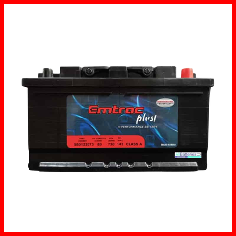 EMTRAC CAR BATTERY PLATINUM-10 580122073 / DIN80( 1 PC )