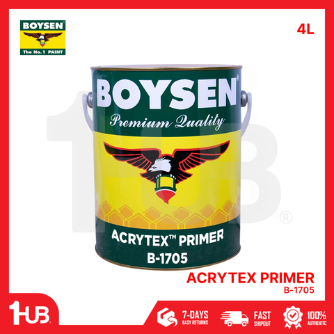 BOYSEN Acrytex Primer B-1705 4L | Exterior Solvent-Based Primer | Basecoat for Acrytex Coating System