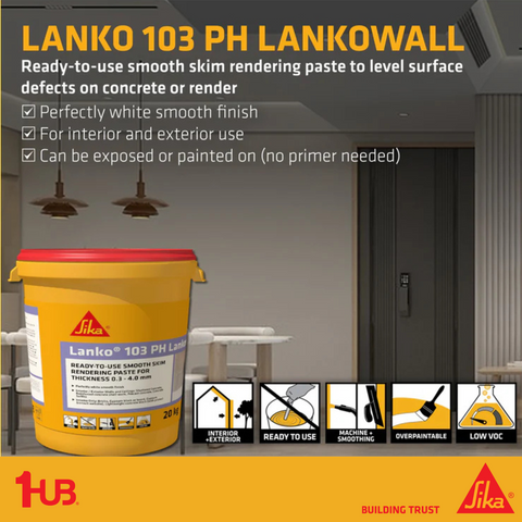 SIKA LANKO 103 PH Lankowall 5kg Ready to use Interior and Exterior wall and ceiling skimcoat