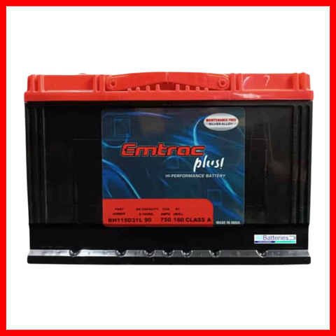 EMTRAC CAR BATTERY N70/3SMF TITANIUM (MAINTENACE FREE) BH115D31L( 1 PC )