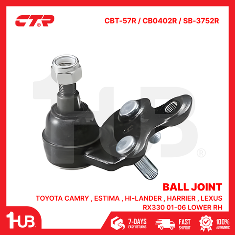 CTR BALL JOINT TOYOTA CAMRY , ESTIMA , HI-LANDER , HARRIER , LEXUS RX330 01-06 LOWER RH 43330-29405 CBT-57R / CB0402R / SB-3752R ( 1 PC )