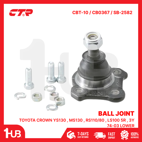 CTR BALL JOINT TOYOTA CROWN YS130 , MS130 , RS110/80 , LS100 5R , 3Y 74-03 LOWER 43330-39065 CBT-10 / CB0367 / SB-2582 ( 1 PC )