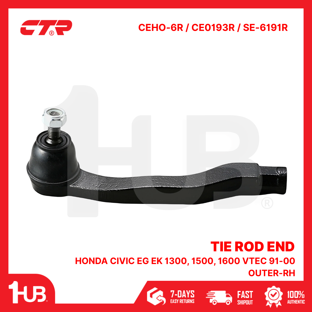CTR TIE ROD END HONDA CIVIC EG EK 1300, 1500, 1600 VTEC 91-00 OUTER-RH 53540-SR3-003 CEHO-6R / CE0193R / SE-6191R ( 1 PC )