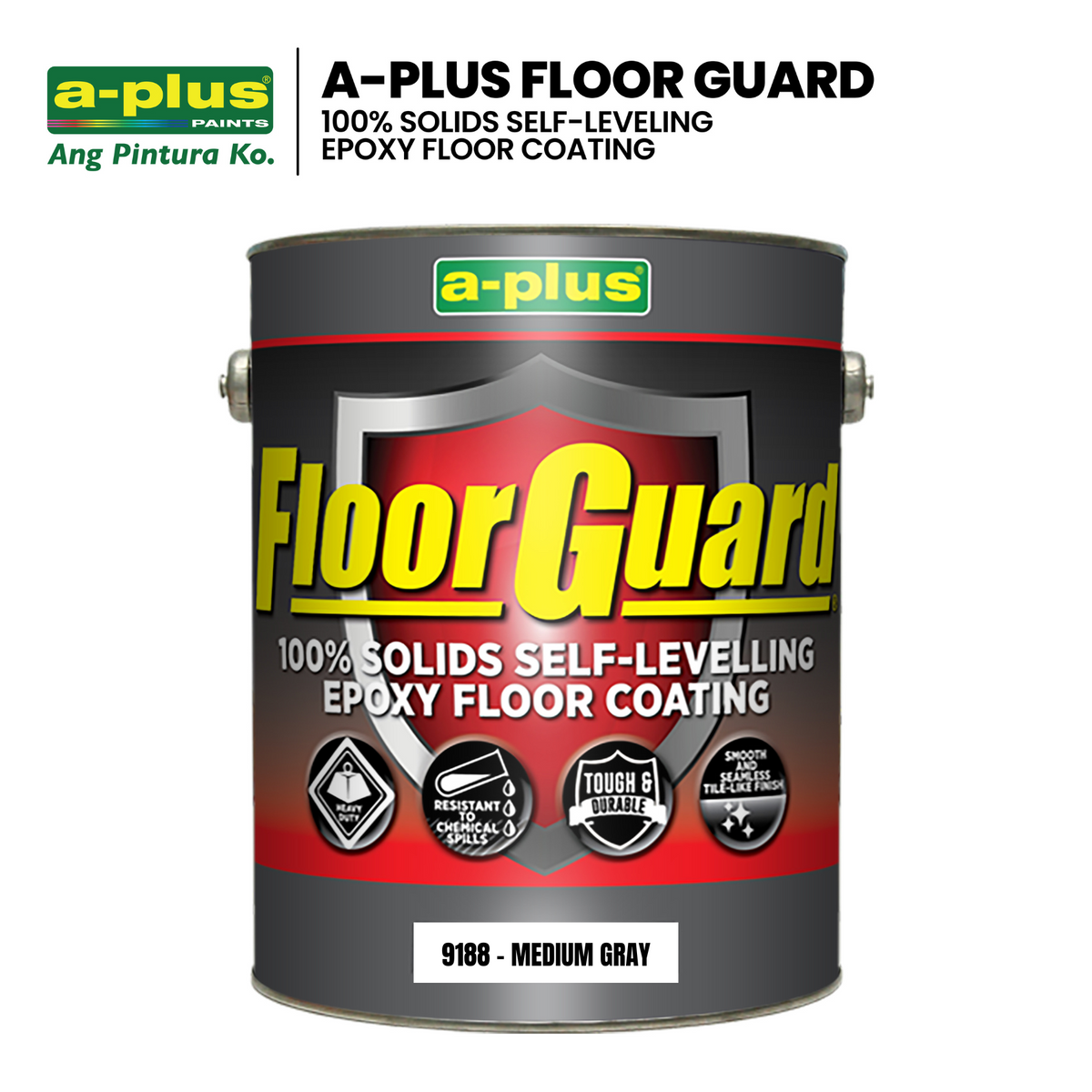 A-PLUS FLOORGUARD® 100% SOLIDS & SELF-LEVELLING EPOXY HEAVY DUTY FLOOR COATING (with CATALYST)