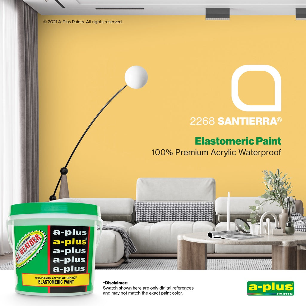 A-Plus All Weather Paint 4L- Medium Gloss | Cream Shades for Interior & Exterior Concrete, Wood water-based paints.