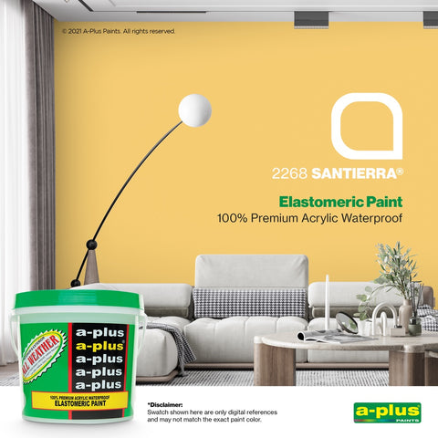 A-Plus All Weather Paint 4L- Medium Gloss | Cream Shades for Interior & Exterior Concrete, Wood water-based paints.