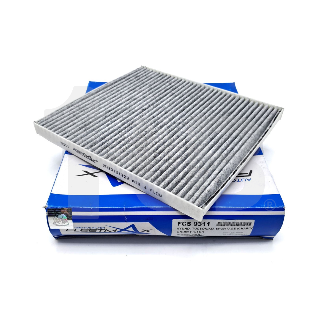 FLEETMAX CABIN FILTER HYUNDAI / KIA ACCENT 11-18 W/ CHARCOAL, TUCSON 06-14 W/ CHARCOAL / CARENS 07-13 W/ CHARCOAL, RIO 05-11, SOLUTO, STONIC 19-23, SPORTAGE 10-16 FCS9311 2004767 ( 1 PC )