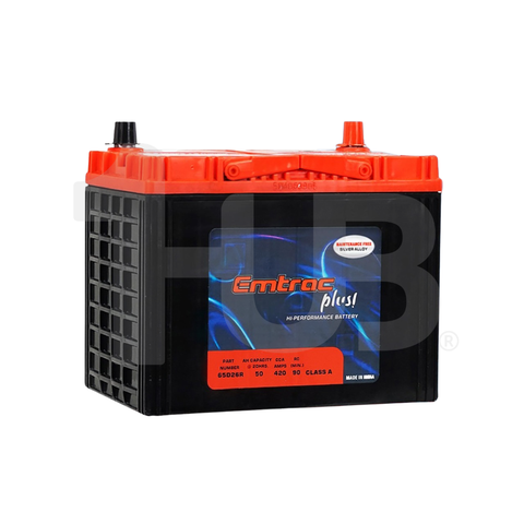 EMTRAC CAR BATTERY CHROME 2SMF/N50R REVERSE 65D26R( 1 PC )