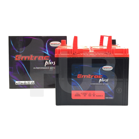 EMTRAC CAR BATTERY 2SMF CHROME REGULAR N50L / 65D26L( 1 PC )