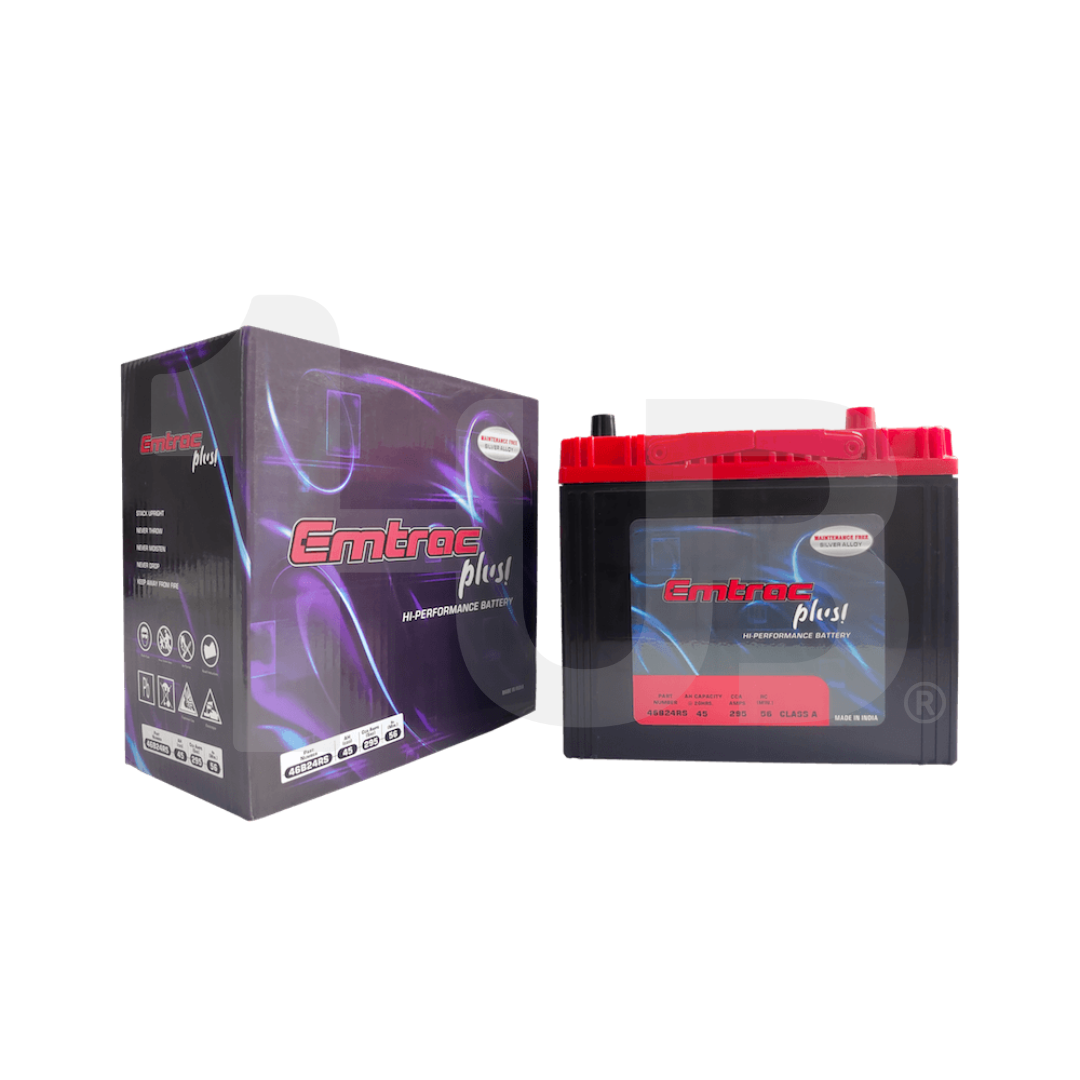 EMTRAC CAR BATTERY CHROME NS60 REVERSE NS60 / 46B24R( 1 PC )