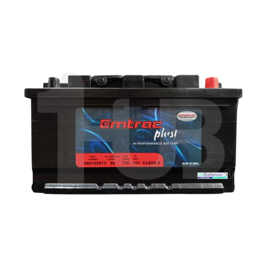 EMTRAC BATTERY CHROME DIN80( 1 PC )