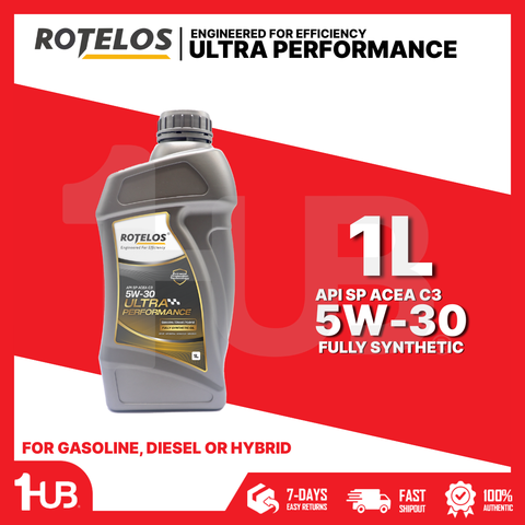 ROTELOS Engine Oil SAE 5W-30 Ultra Performance Fully Synthetic API SP/C3 G-II 1 Liter – Advanced Engine Protection