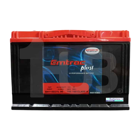 EMTRAC CAR BATTERY N70/3SMF TITANIUM (MAINTENACE FREE) BH115D31L( 1 PC )