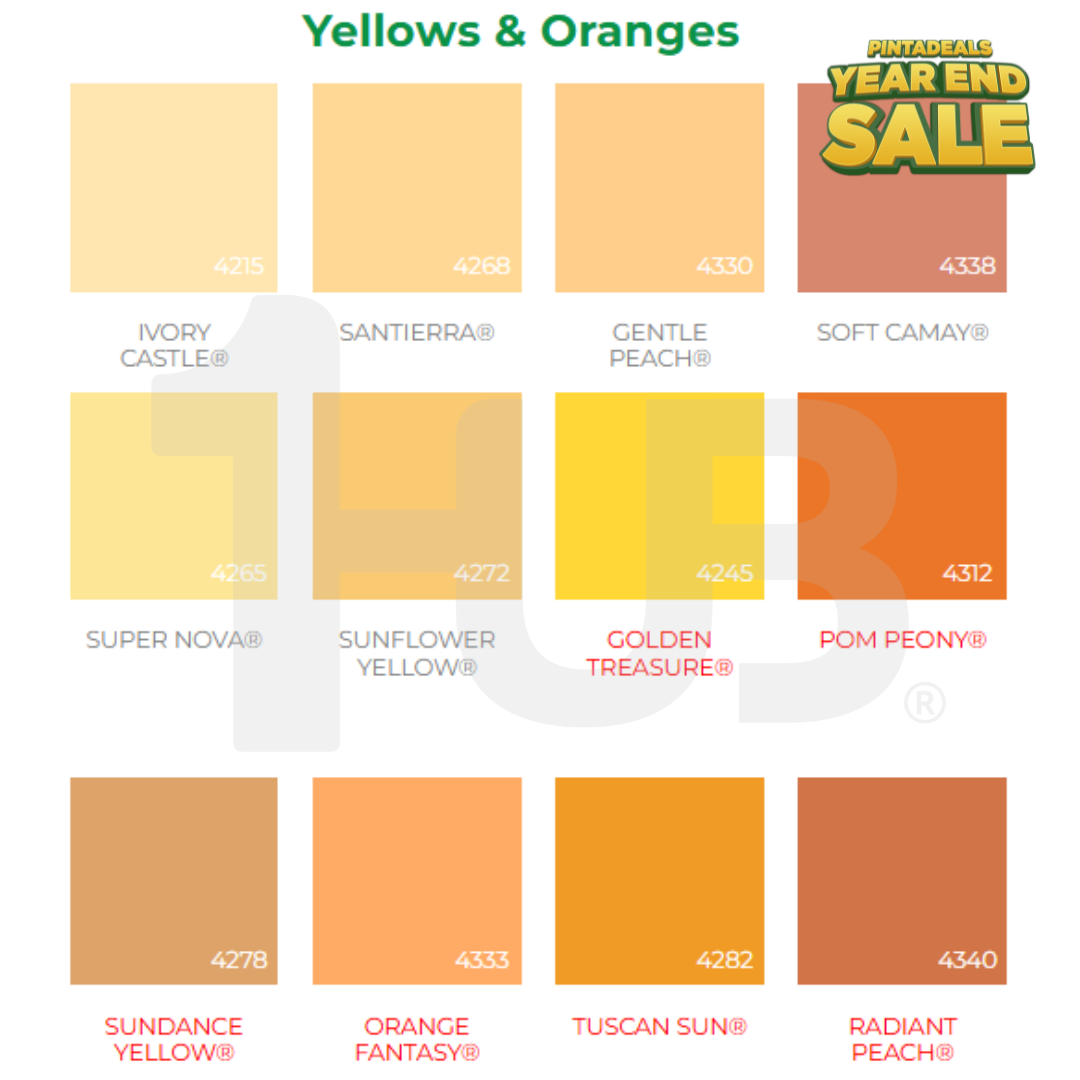 A-Plus Acmelux® Yellow & Orange Paint Shades (4L) | Premium Acrylic Solvent-Based Colors
