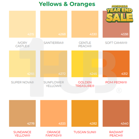 A-Plus Acmelux® Yellow & Orange Paint Shades (4L) | Premium Acrylic Solvent-Based Colors