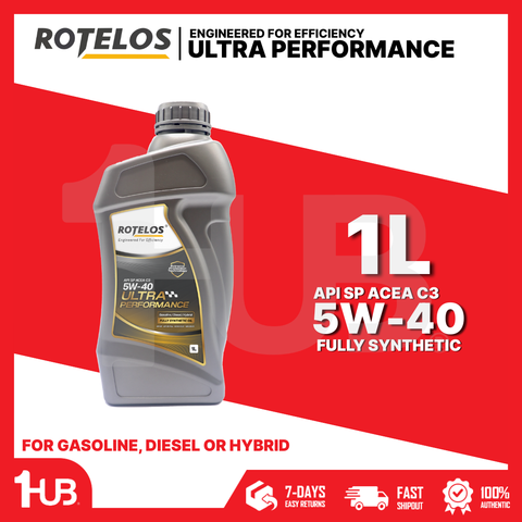 ROTELOS Engine Oil SAE 5W-40 Ultra Performance Fully Synthetic API SP/C3 G-III 1 Liter – Advanced Engine Protection