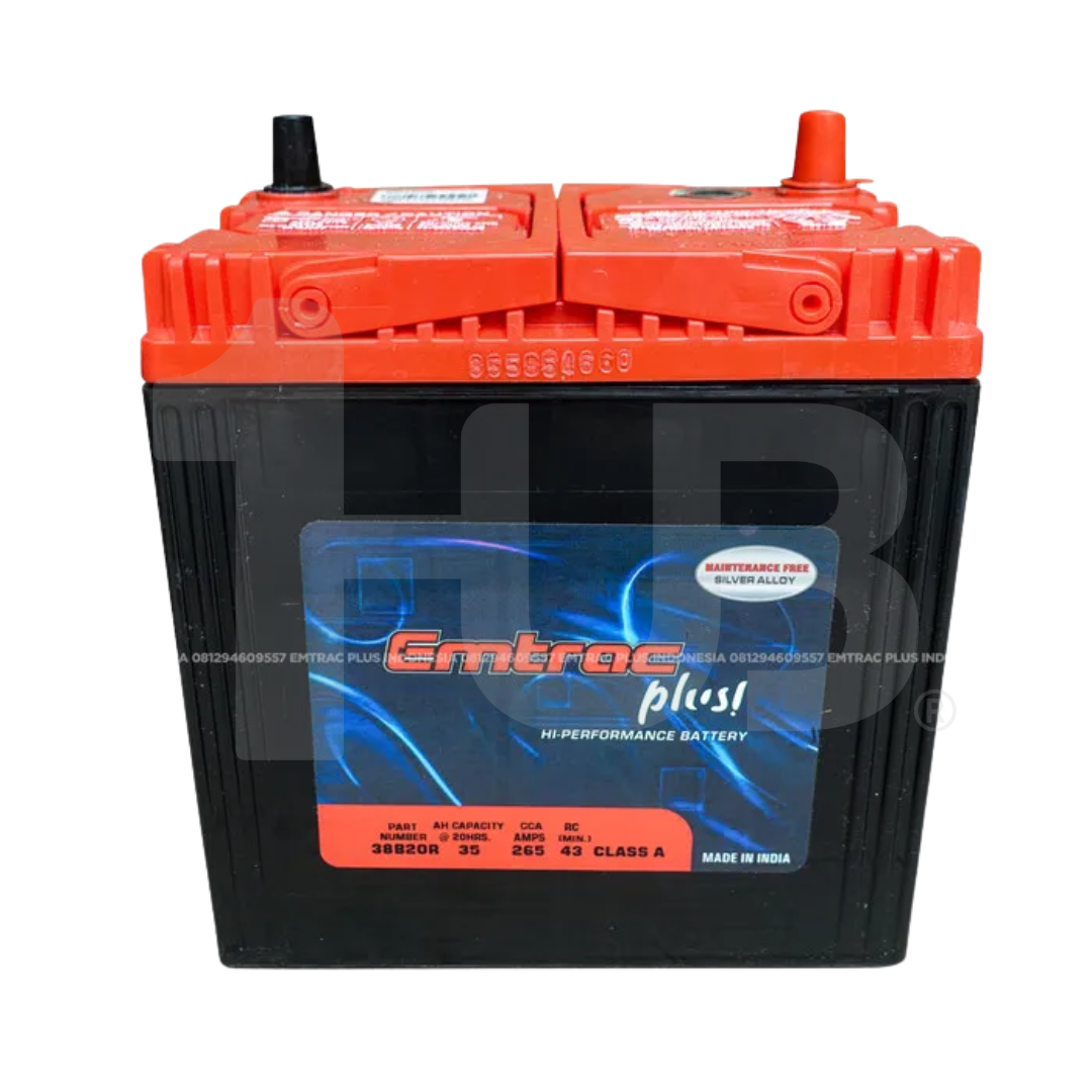 EMTRAC CAR BATTERY NS40 CHROME REGULAR 38B20R( 1 PC )