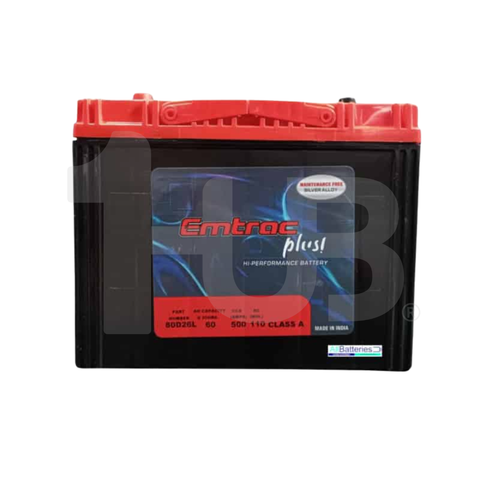 EMTRAC CAR BATTERY 2SM / N50L TITANIUM 80D26L( 1 PC )
