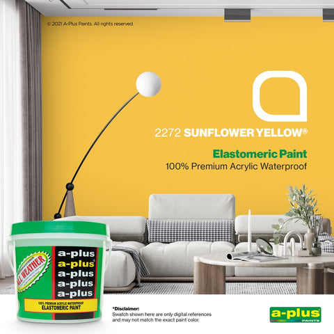A-Plus All Weather Paint 4L- Medium Gloss | Cream Shades for Interior & Exterior Concrete, Wood water-based paints.