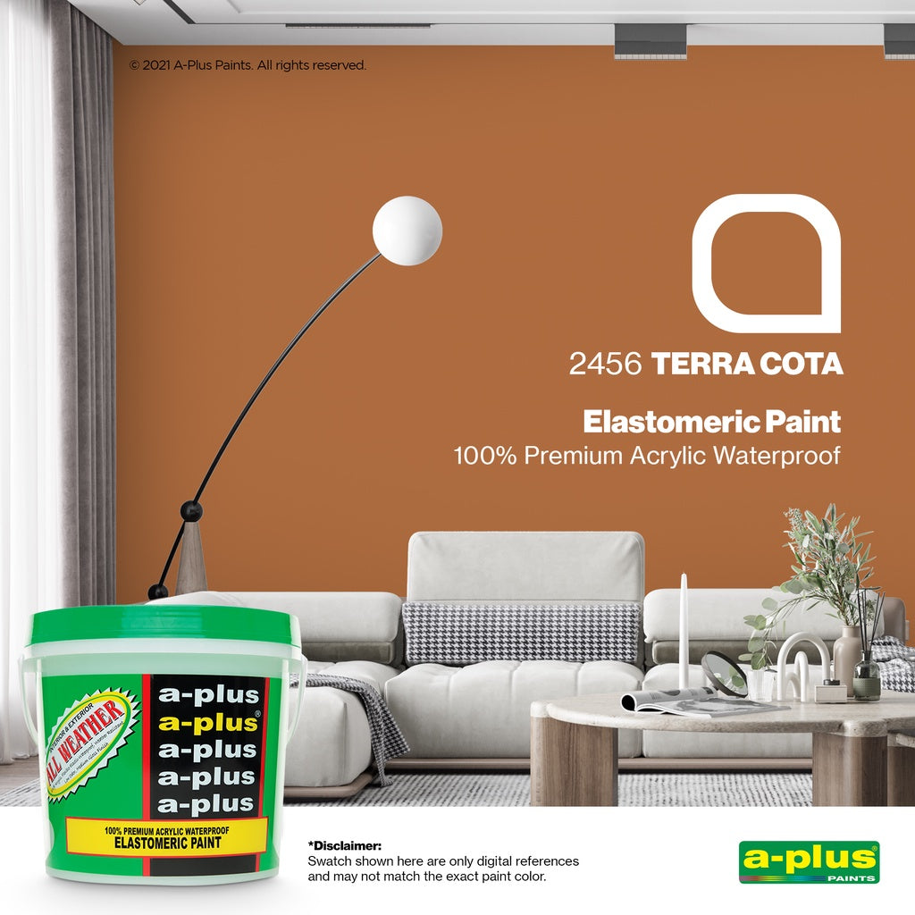 A-Plus All Weather Paint 4L - Medium Gloss | Mocha/Brown, Grey family color for Interior & Exterior Concrete, Wood water-based paint