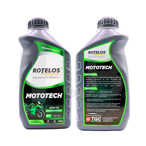 ROTELOS MOTORCYCLE OIL 20W-50 MOTOTECH 4T JASO MA-2 MANUAL ( 800 ML )