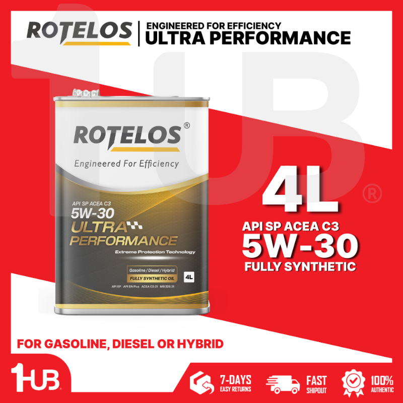 ROTELOS Engine Oil SAE 5W-30 Ultra Performance Fully Synthetic API SP/C3 G-II 4 Liters – Advanced Engine Protection