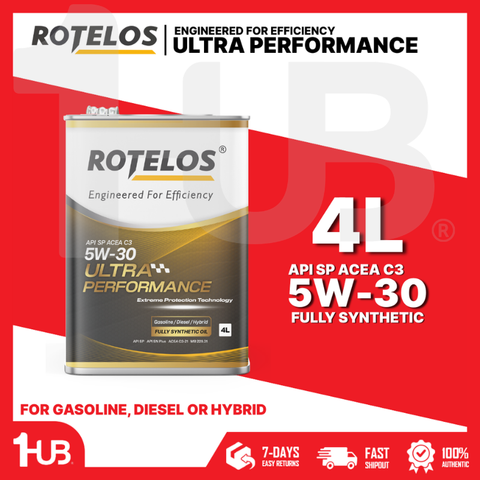 ROTELOS Engine Oil SAE 5W-30 Ultra Performance Fully Synthetic API SP/C3 G-II 4 Liters – Advanced Engine Protection