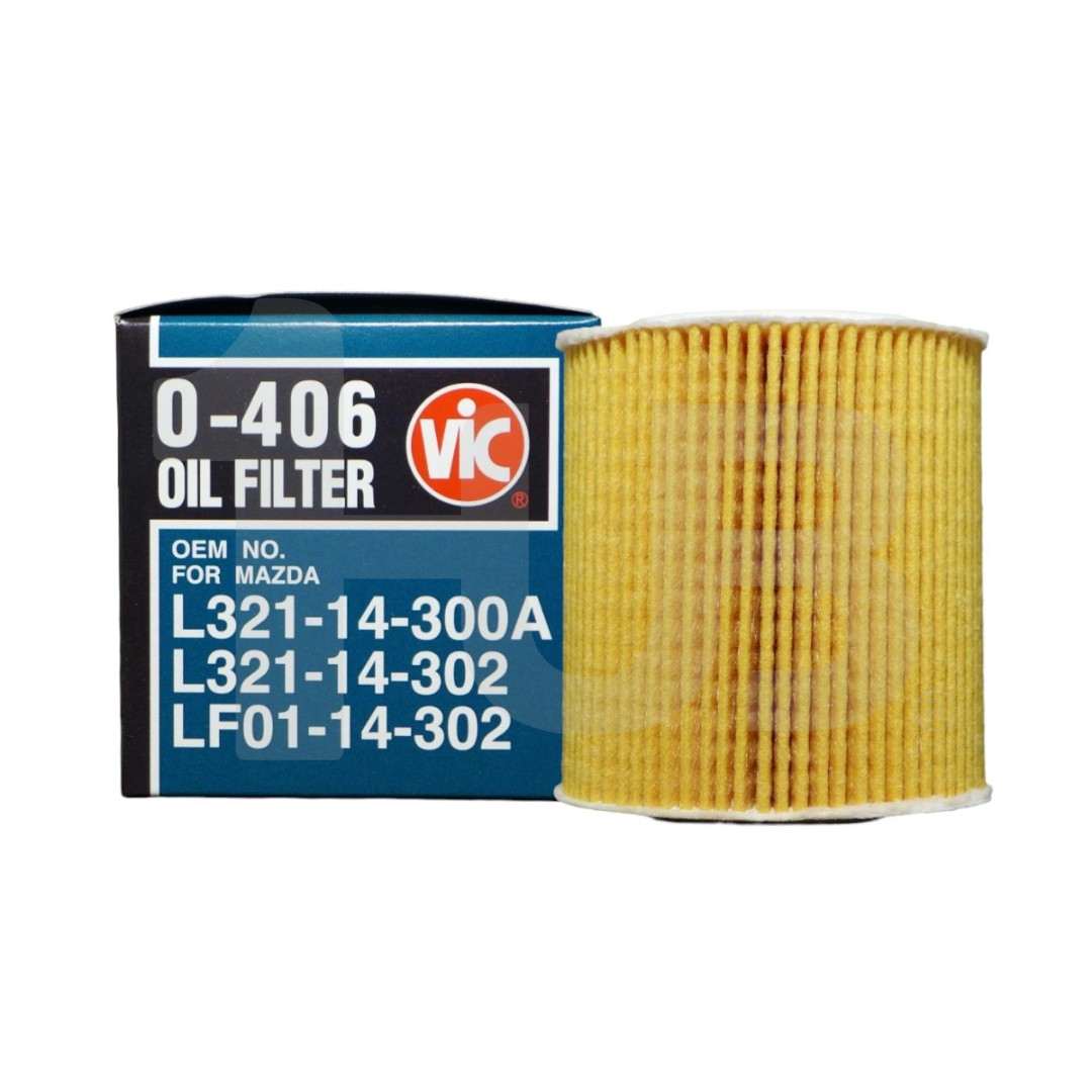 VIC OIL FILTER CARTRIDGE ELEMENT TYPE VIC O-406 L321-14-300A / L321-14-302 / LF01-14-302 MAZDA CX-7 2300 L3-VDT 2006- / MPV L3-VDT 2006- / TRIBUTE 2300 L3 03-04  O-406 5106563 ( 1 PC )