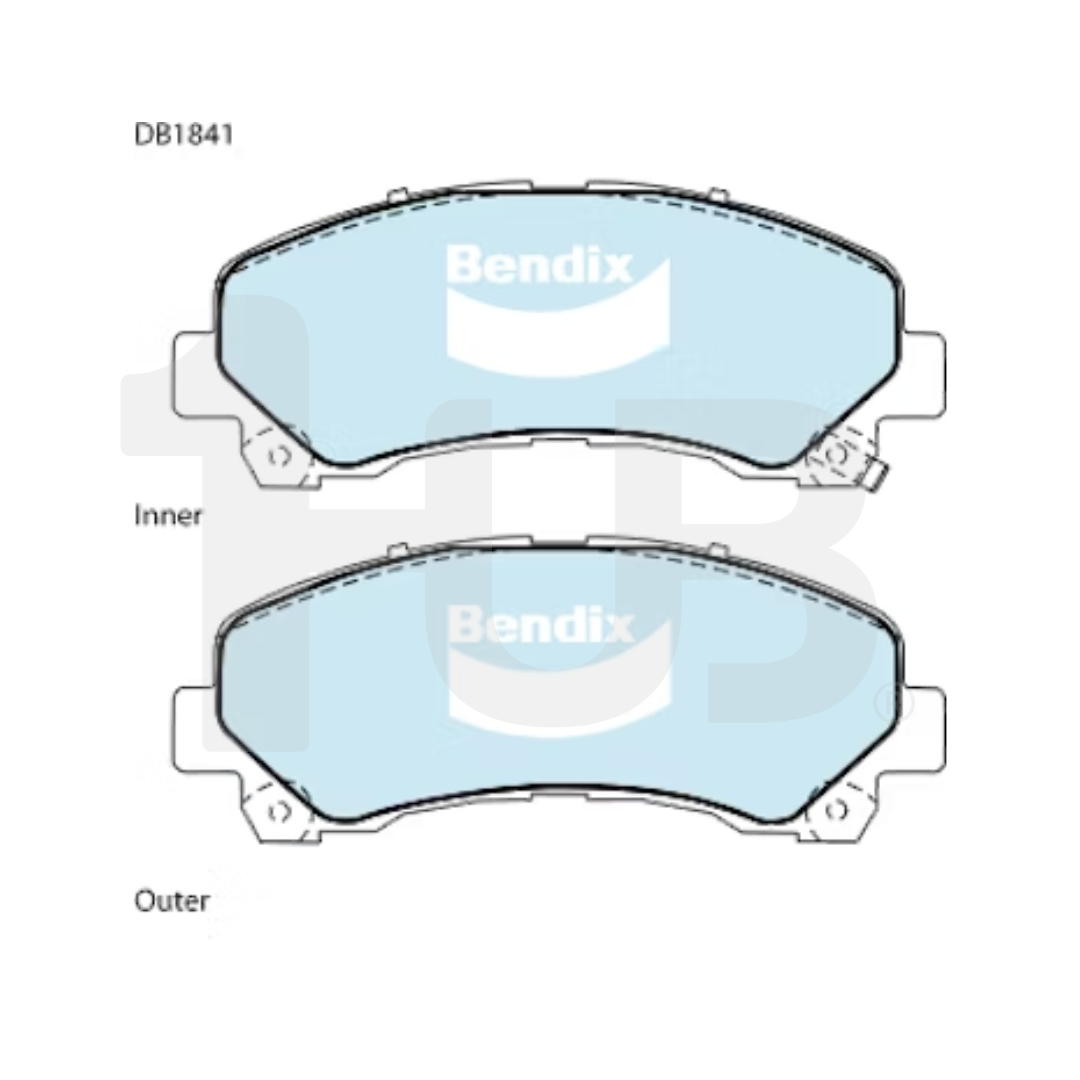 BENDIX BRAKE PAD ISUZU D-MAX , ALTERRA , MU-X 2007-2021 FRONT DB1841 5704512 ( 1 SET )