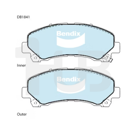 BENDIX BRAKE PAD ISUZU D-MAX , ALTERRA , MU-X 2007-2021 FRONT DB1841 5704512 ( 1 SET )