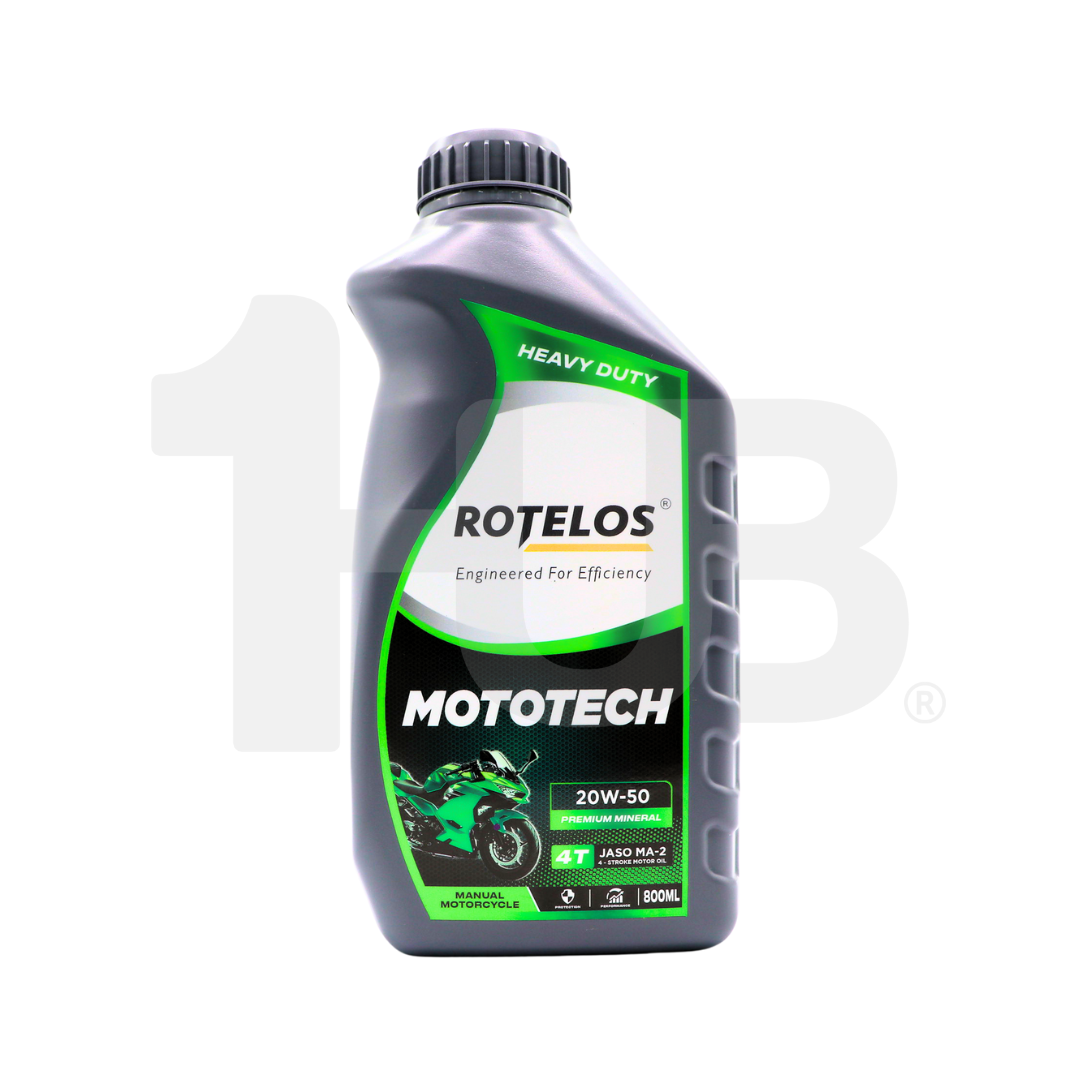 ROTELOS MOTORCYCLE OIL 20W-50 MOTOTECH 4T JASO MA-2 MANUAL ( 800 ML )