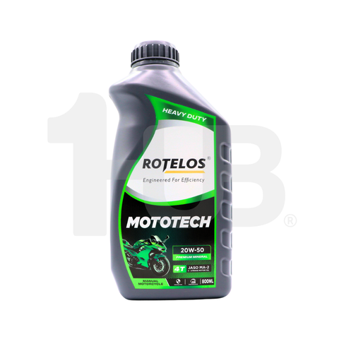 ROTELOS MOTORCYCLE OIL 20W-50 MOTOTECH 4T JASO MA-2 MANUAL ( 800 ML )