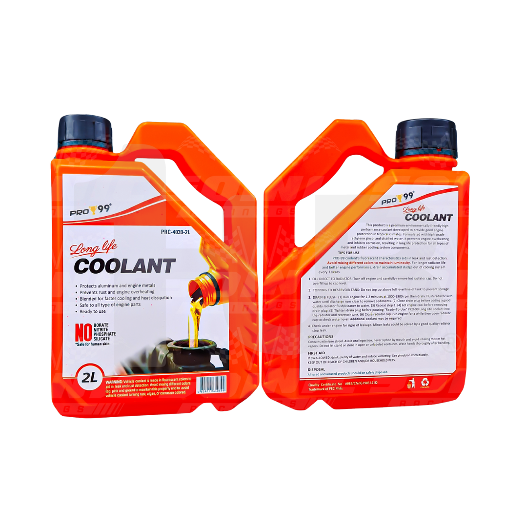 PRO99 Long Life Coolant 2 Liters | High-Performance Engine Radiator Coolant | Anti-Overheat Protection