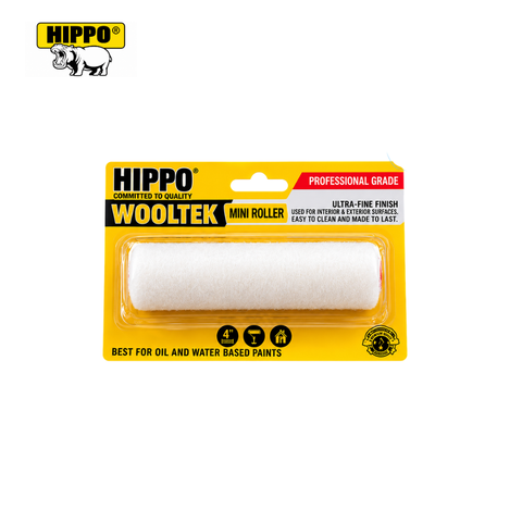 Hippo Wooltek Mini Paint Roller with Handle 4 Inch – Paint Applicator Roller