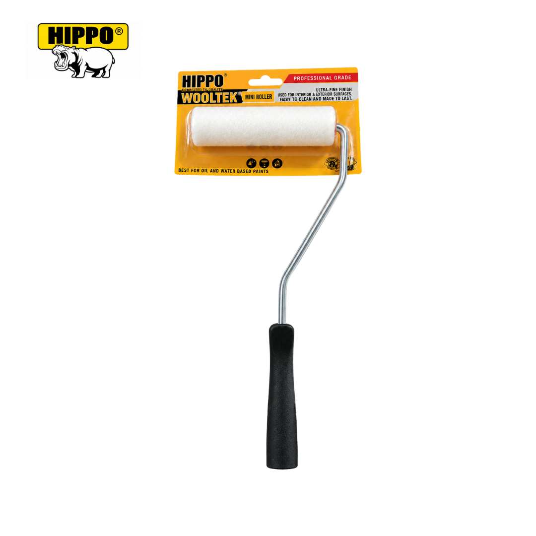 Hippo Wooltek Mini Paint Roller with Handle 4 Inch – Paint Applicator Roller