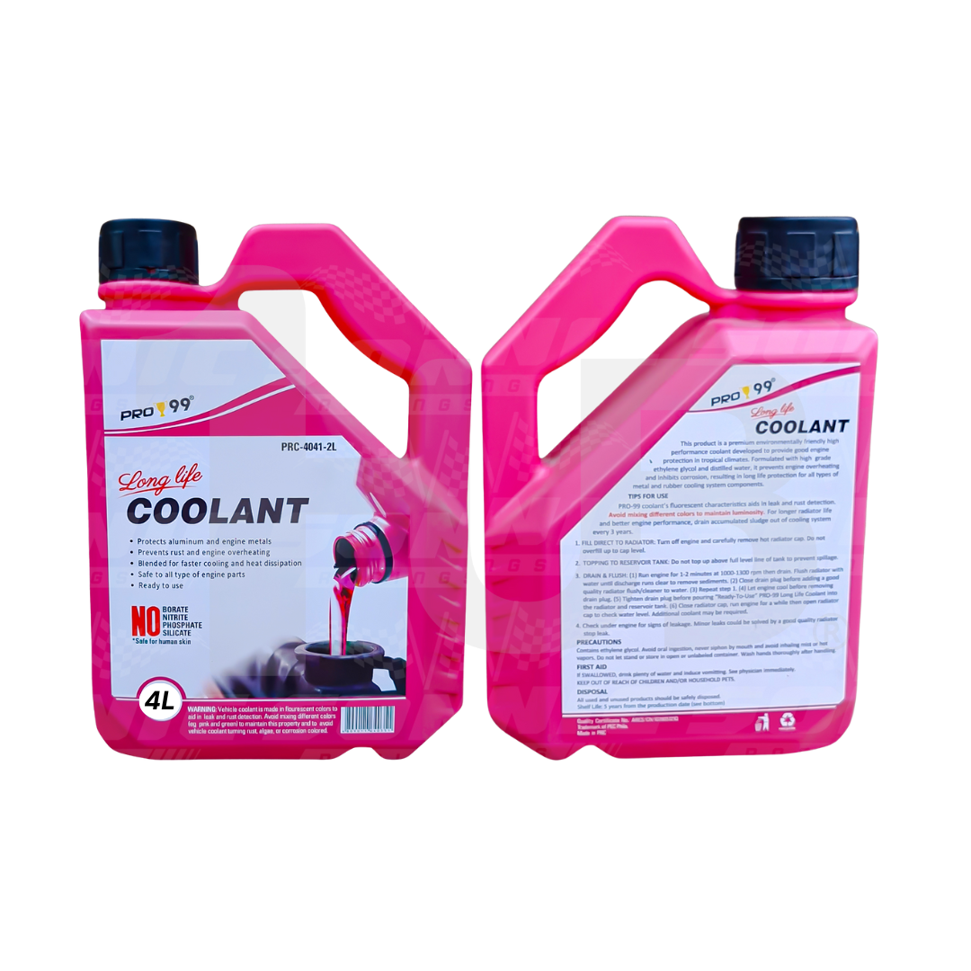 PRO99 Long Life Coolant 4 Liters | High-Performance Engine Radiator Coolant | Anti-Overheat Protection