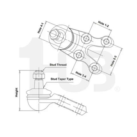 CTR BALL JOINT NISSAN PATHFINDER / TERRANO PICKUP D21 720 J16 4WD 83-95 LOWER 40160-50W00 CBN-21 / CB0300 / SB-4562 ( 1 PC )