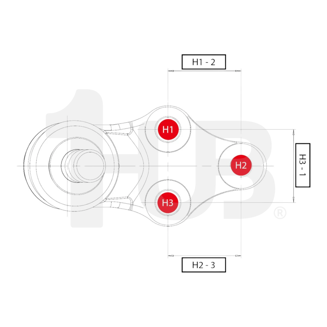 CTR BALL JOINT HYUNDAI KONA 17-UP , ELANTRA AD 15-UP LOWER RH 54530-F2100 CBKH-43R / CB0211R ( 1 PC )