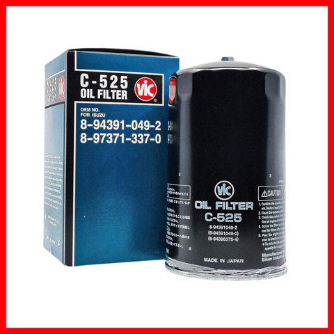 VIC OIL FILTER SPIN ON VIC C-525 ISUZU 6HE1 , FSR34 N & FVM34 W 34FT 6HK1-TCN  C-525 3013533 ( 1 PC )