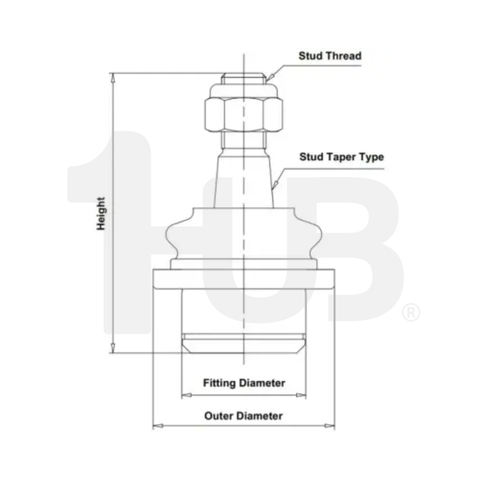 CTR BALL JOINT TOYOTA PRADO / GRJ150 / KDJ150 / LEXUS GX460 09-UP / FJ CRUISER GSJ15 10-UP LOWER 48068-60040 CBT-101 / CB0444 / CB-T402 ( 1 PC )