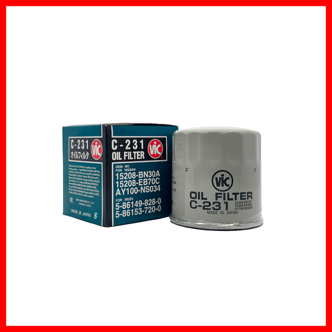 VIC OIL FILTER SPIN ON VIC C-231 NISSAN NAVARA YD25 05-, YD25-Ti, LD23 87-, YD22 87-, LD20 87-  C-231 2707208 ( 1 PC )