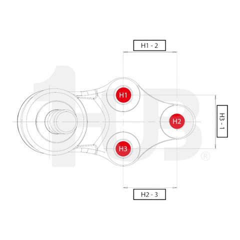CTR BALL JOINT HYUNDAI KONA 17-UP , ELANTRA AD 15-UP LOWER LH 54530-F2000 CBKH-43L / CB0211L ( 1 PC )