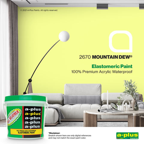 A-Plus All Weather Paint 4L- Medium Gloss | FAMILY COLOR GREEN, CREAM & YELLOW for Interior & Exterior Concrete and Wood Water Based Paint