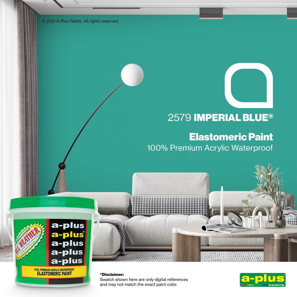 A-Plus All Weather Paint 4L- Medium Gloss | FAMILY COLOR BLUE & PURPLE for Interior & Exterior Concrete and Wood Water Based Paint