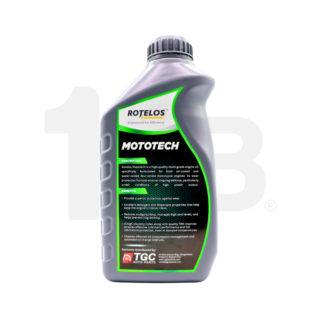 ROTELOS MOTORCYCLE OIL 20W-50 MOTOTECH 4T JASO MA-2 MANUAL ( 800 ML )