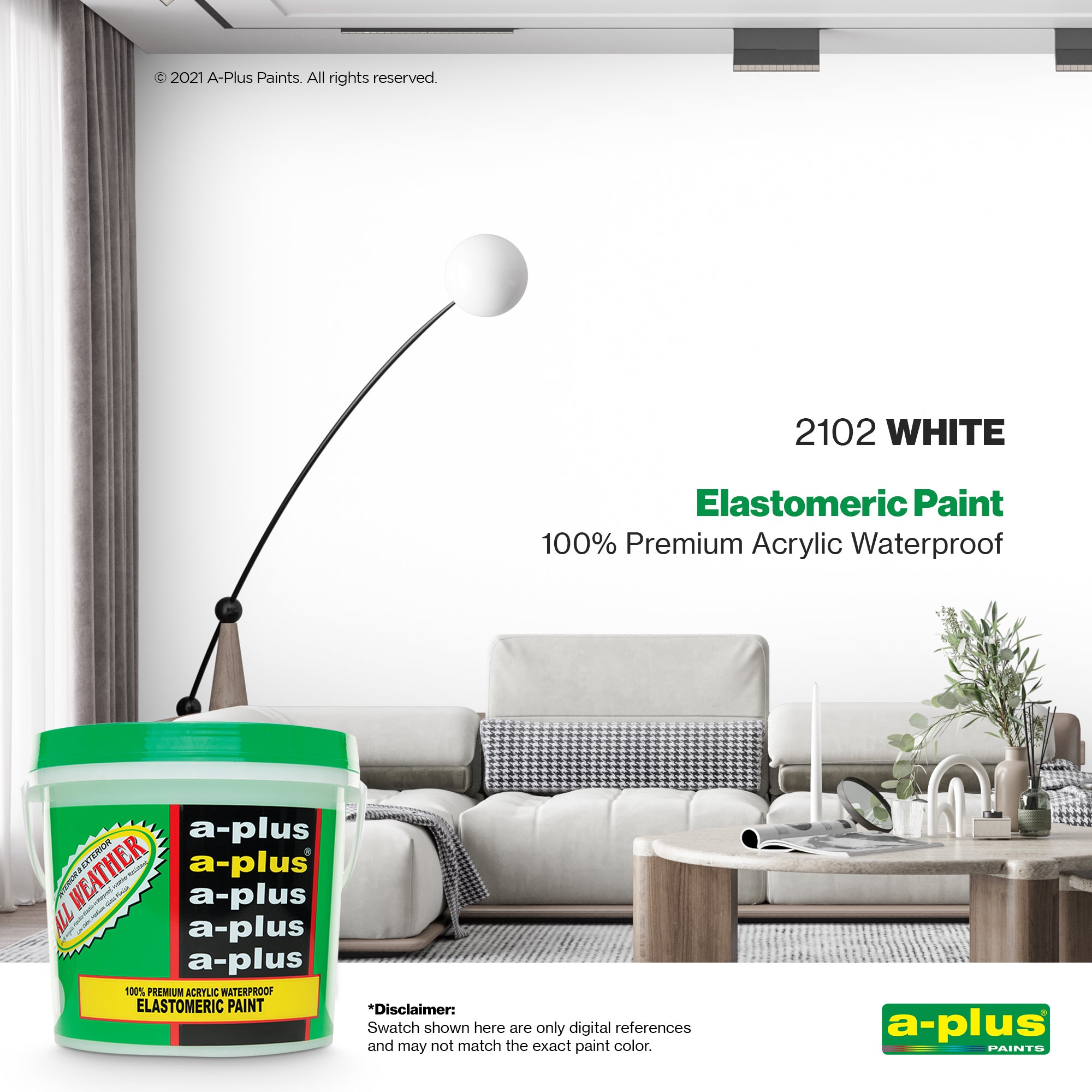 A-Plus All Weather Paint 4L - Medium Gloss | White and Pastel Shades for Interior & Exterior Paint